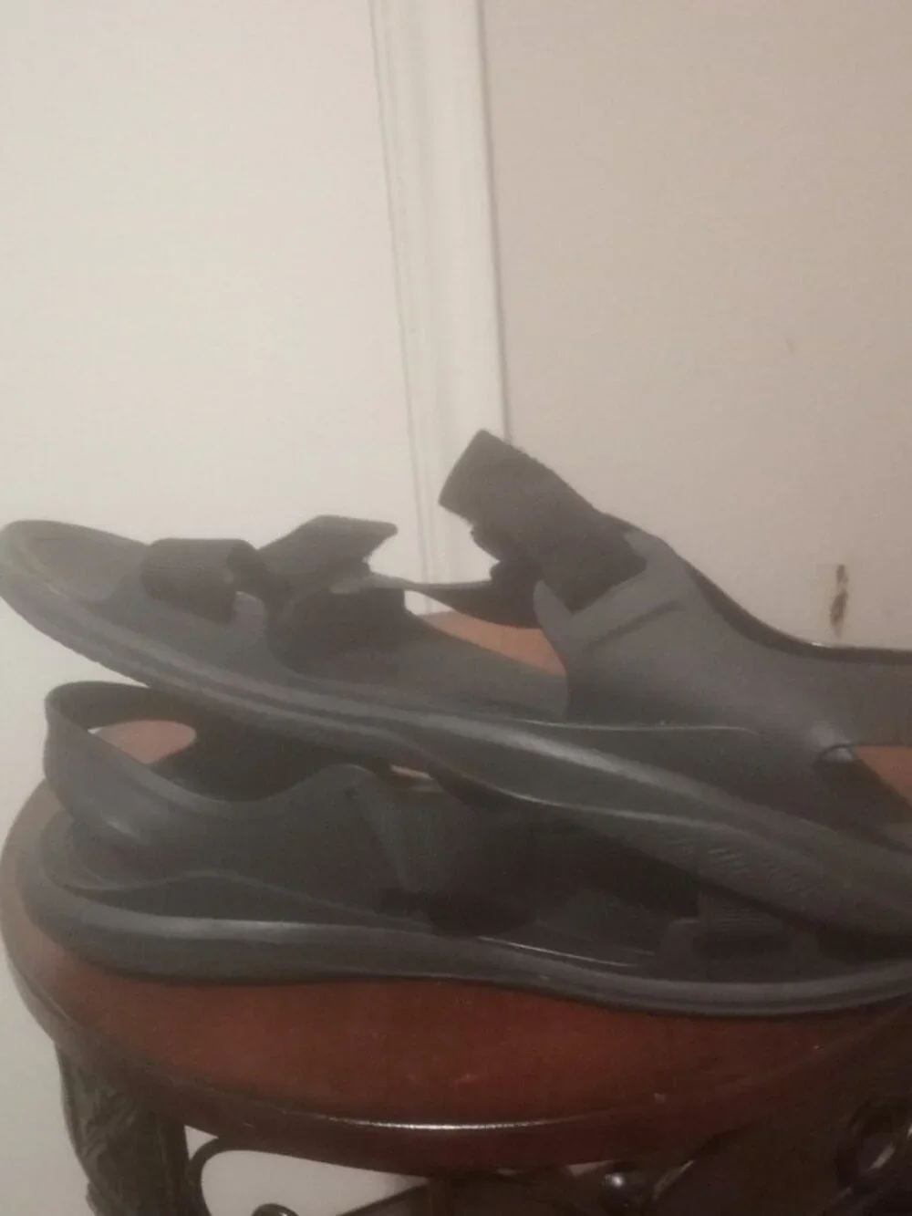 crocs swiftwater River Men’s Black Rubber Sandals With Adjustable Straps Sz. 13.